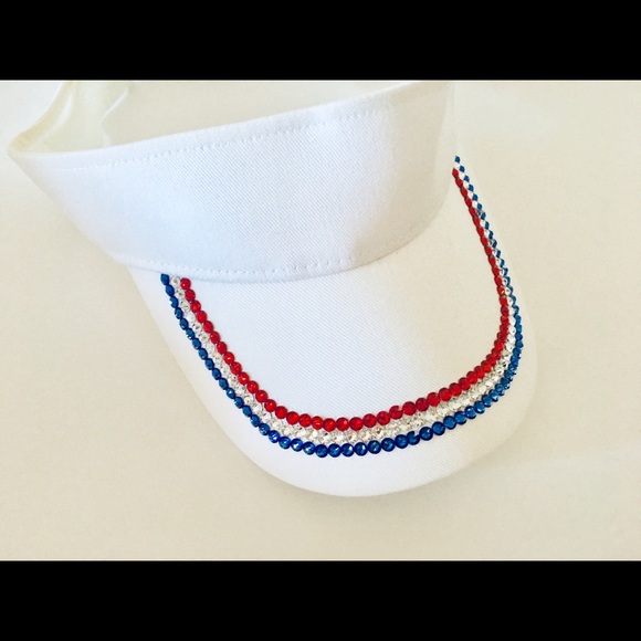 Red White Blue Patriotic Sun Visor - Picture 5 of 6